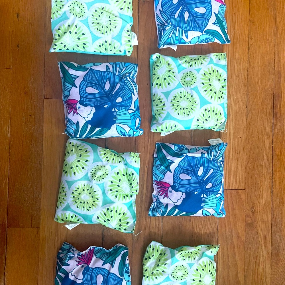Artisan tropical corn hole bean bags